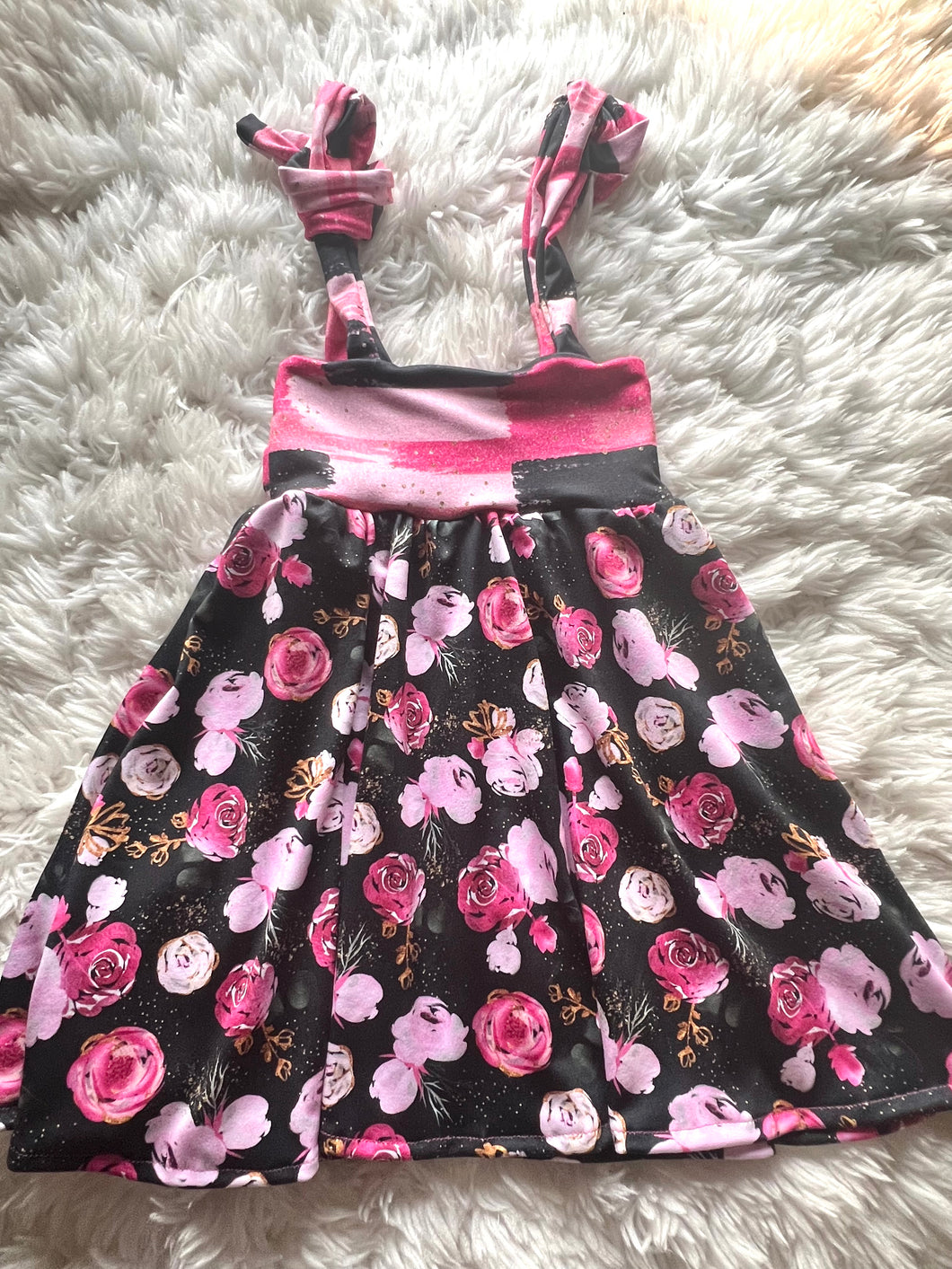 Black and Pink Floral Dress