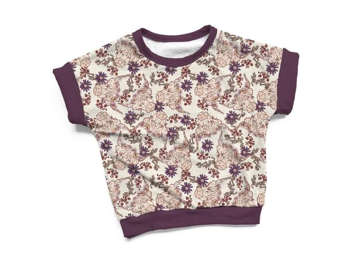 Floral Cow Dolman Tee