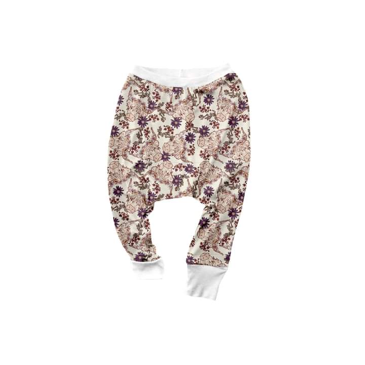 Floral Cow Harem Pants