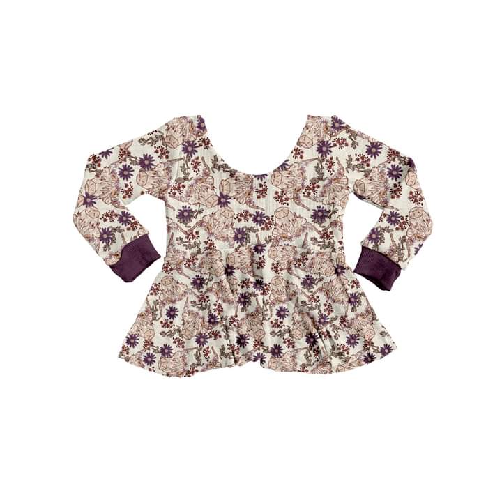 Floral Cow Peplum