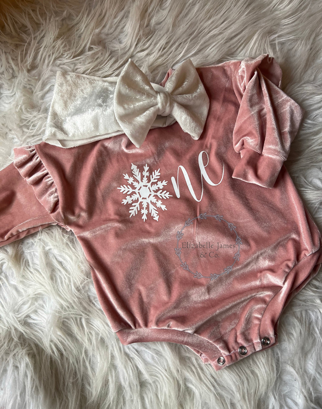 One w. Snowflake Sweater Romper WITH Snaps